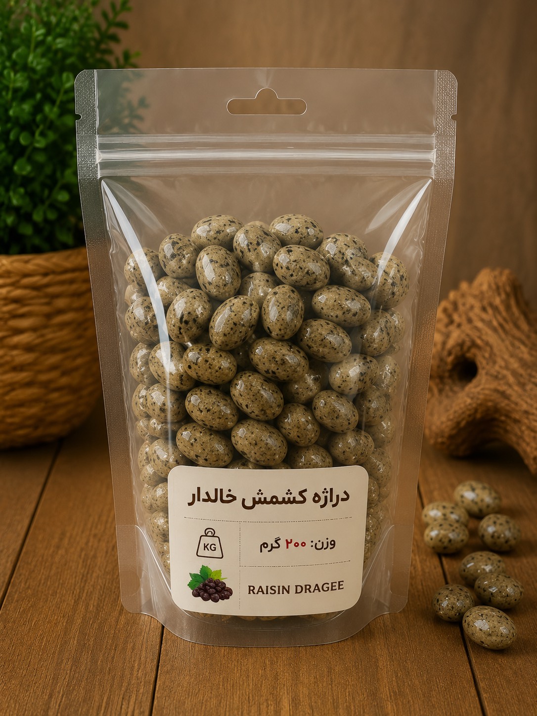دراژه کشمش شیری خالدار (200 گرم)
