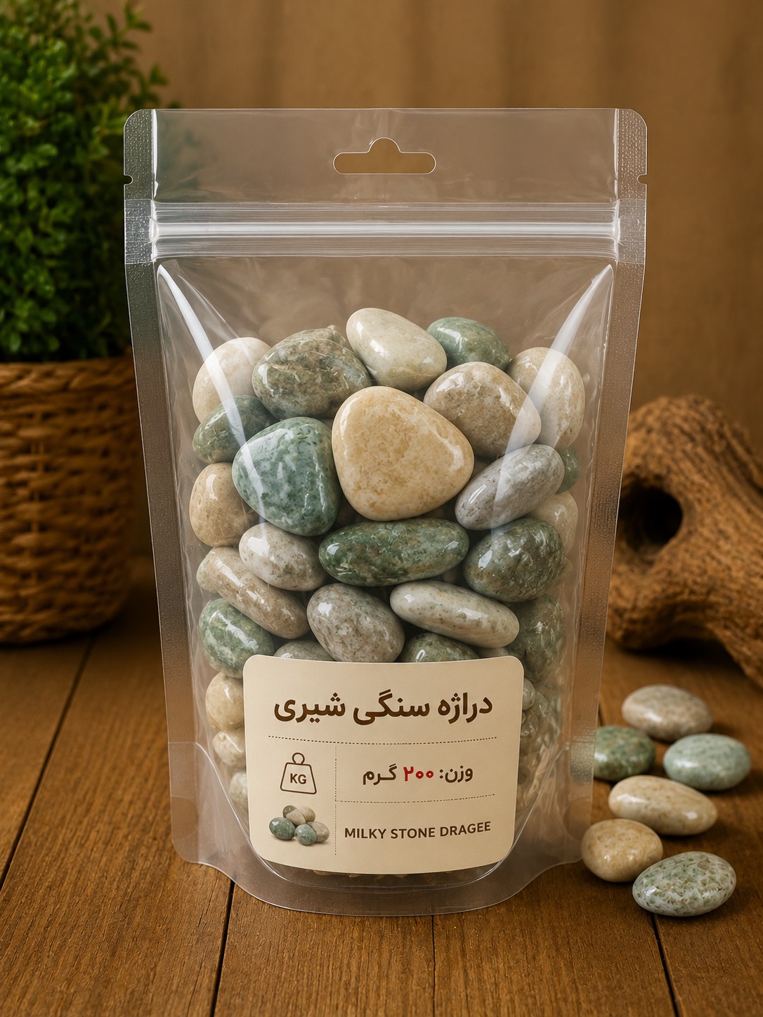 دراژه سنگی رودخانه ای شیری (200 گرم)